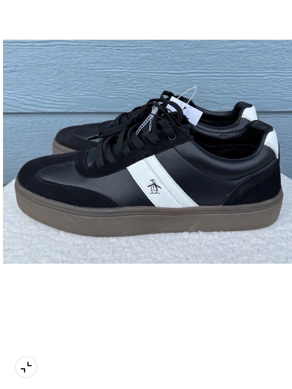 Original Penguin Lace Up Pete Logos Black / White Sneakers Men's New Size 9.5